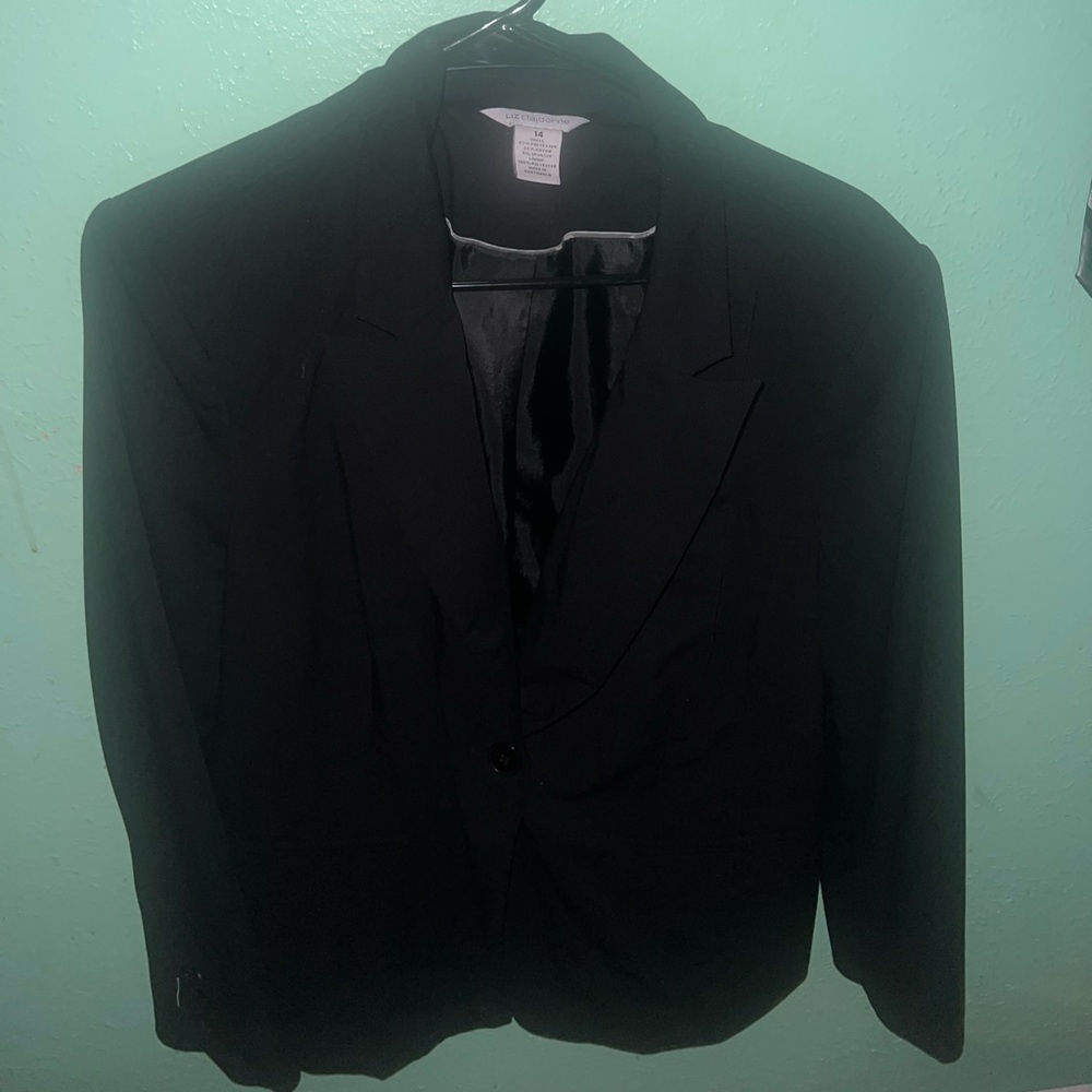 Liz Claiborne Elegant Black Blazer + FREE TIE